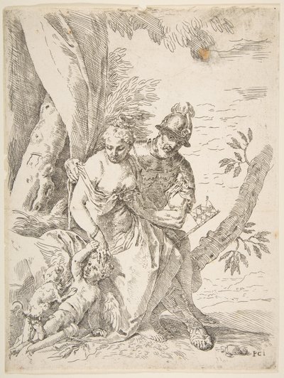 Mars, Venus and Cupid by Simone Cantarini
